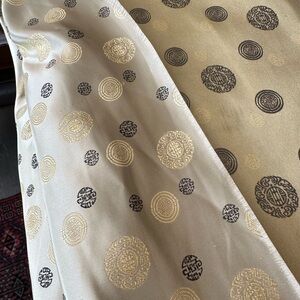 Silk Brocade Fabric Panel with Metallic Medallions 8 yards 44in wide